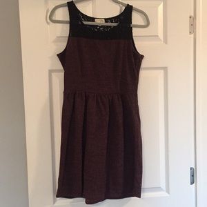 Fit & flare knit racer back dress